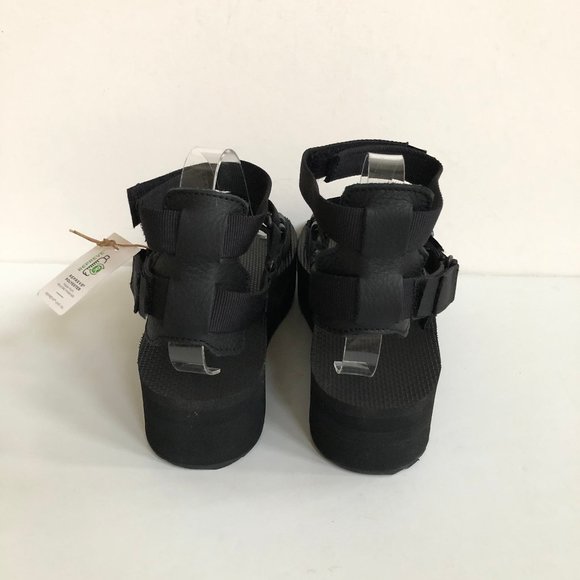 TEVA WOMEN MEVIA PLATFORM BLACK STRAPPY SPORTS SANDALS US 6 - Picture 3 of 5